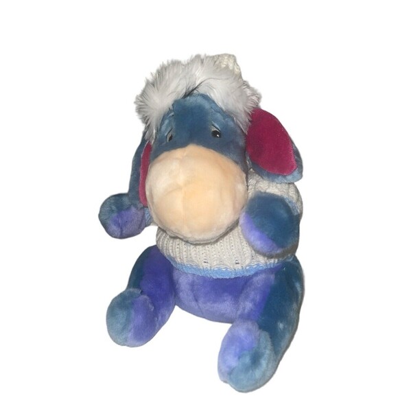 Disney Store Eeyore Snowflake Sweater Winter Holiday Christmas Plush Stuffed Toy - Picture 5 of 16